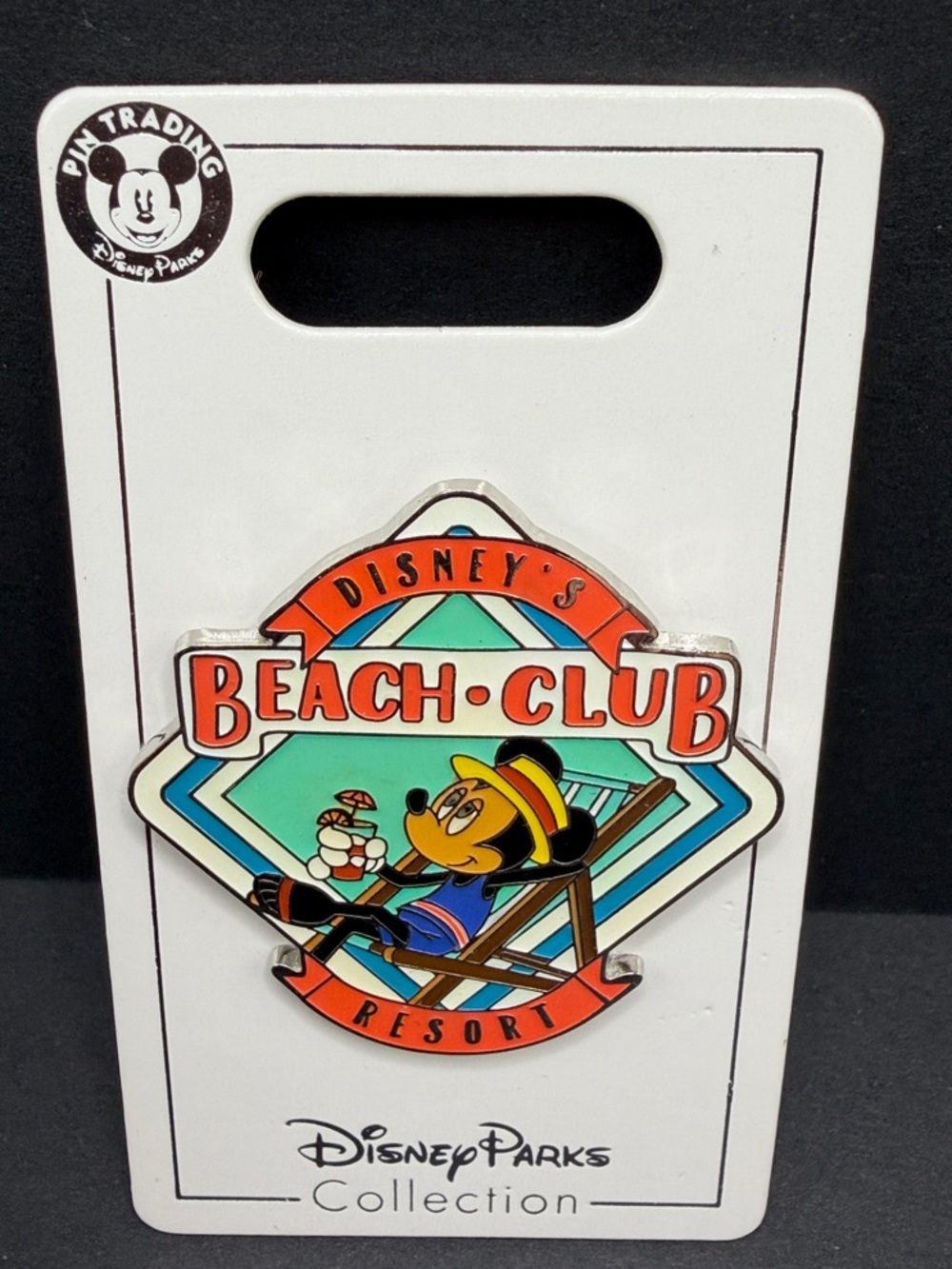 Disney Beach Club Resort Pin – Teal, Orange, Red Accents. NWT